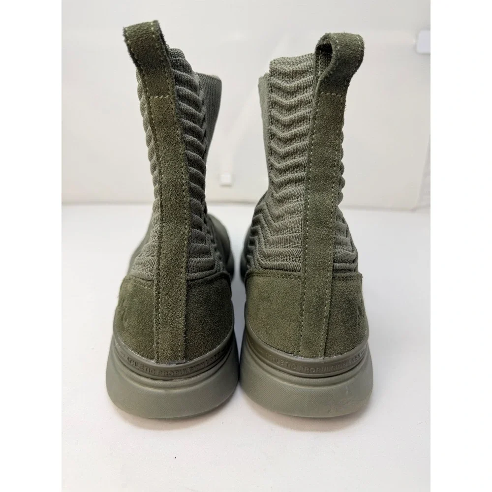 APL TechLoom Chelsea Mens Olive Green Knit Sneaker Boots 11 0519XC